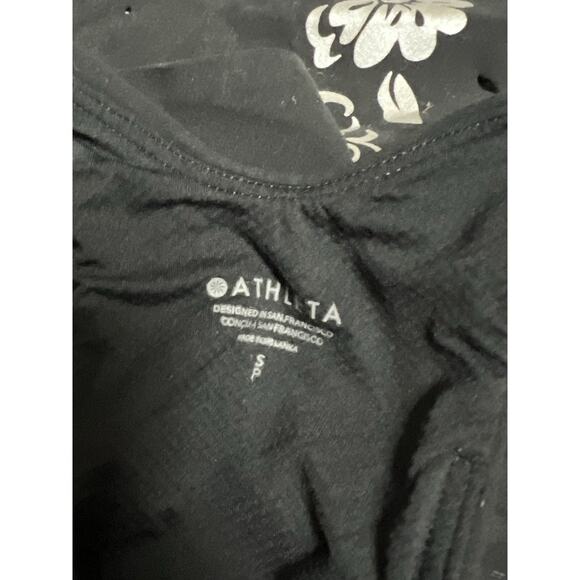 ATHLETA Conscious Crop Bra A-C, Size Small Black Metal Floral - Picture 4 of 5